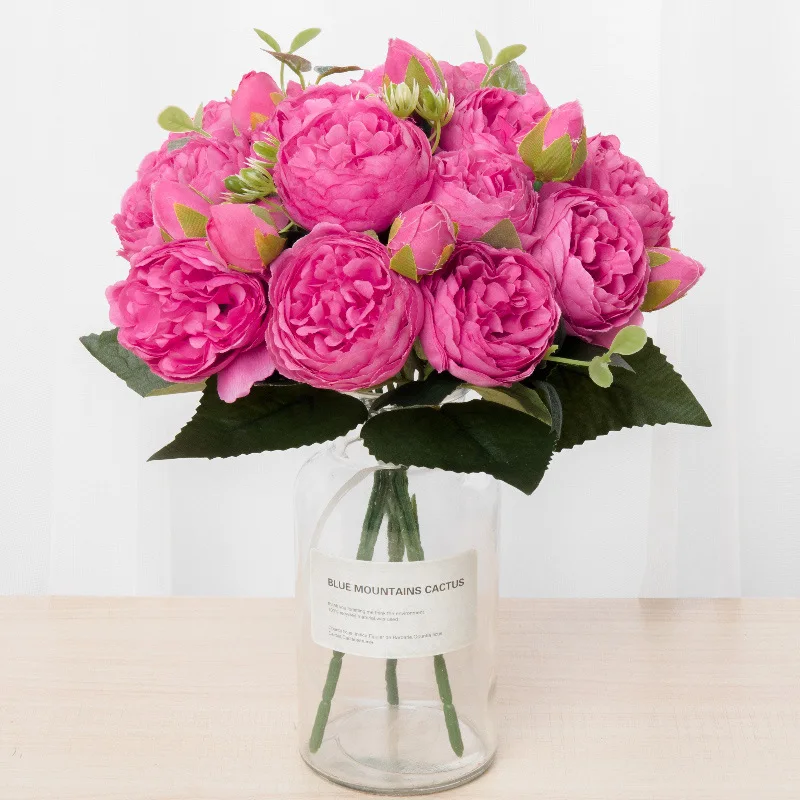 1 букет розы Розовый пион искусственные цветы украшение для дома свадебное