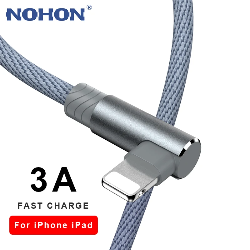 USB кабель для быстрой зарядки с углом 90 градусов iPhone 6 6s 7 8 Plus X XR Xs 11 12 Pro Max SE 2 iPad