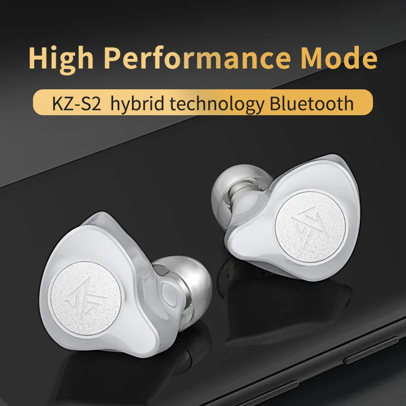 Плотным верхним ворсом KZ S2 True Беспроводной наушники-вкладыши TWS Bluetooth V5.0 наушники