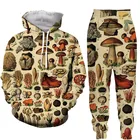 Новое поступление, новинка, новинка, спортивный костюм с коллажем в виде грибов, мужская и женская футболка с 3D-принтом, толстовки, свитшоты, жилеты, топы, Прямая поставка