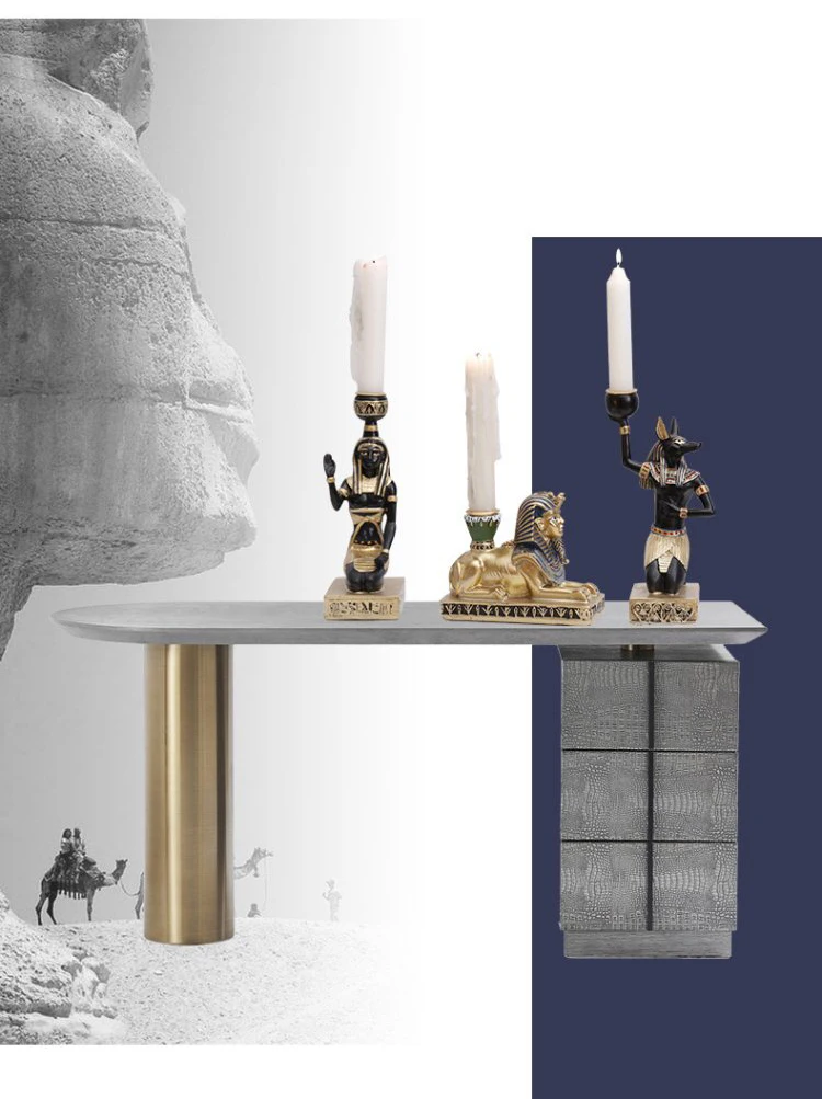 Античный Египетский Anubis God Cat Sphinx Nefertis Ароматерапевтический подсвечник украшение