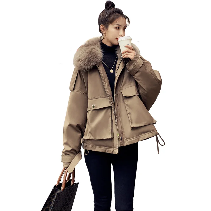 

rabbit retro bladder sent to overcome short cotton-padded jacket female new winter 2020 heavy hair get cotton coat