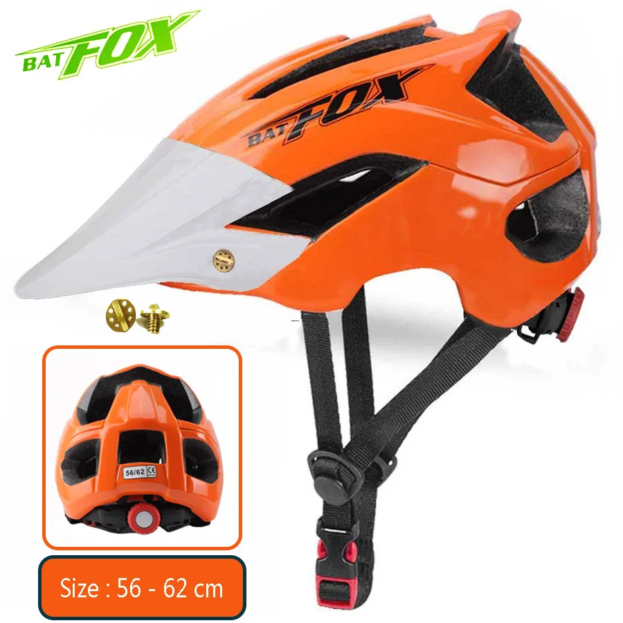 5002-Orange-White BATFOX велосипедный шлем для велосипеда MTB велосипедный шлем Новинка оранжевый черный мужской женский горный шоссейный велосипед цельные литые спортивные шлемы - Цвет: 5002-Orange-White