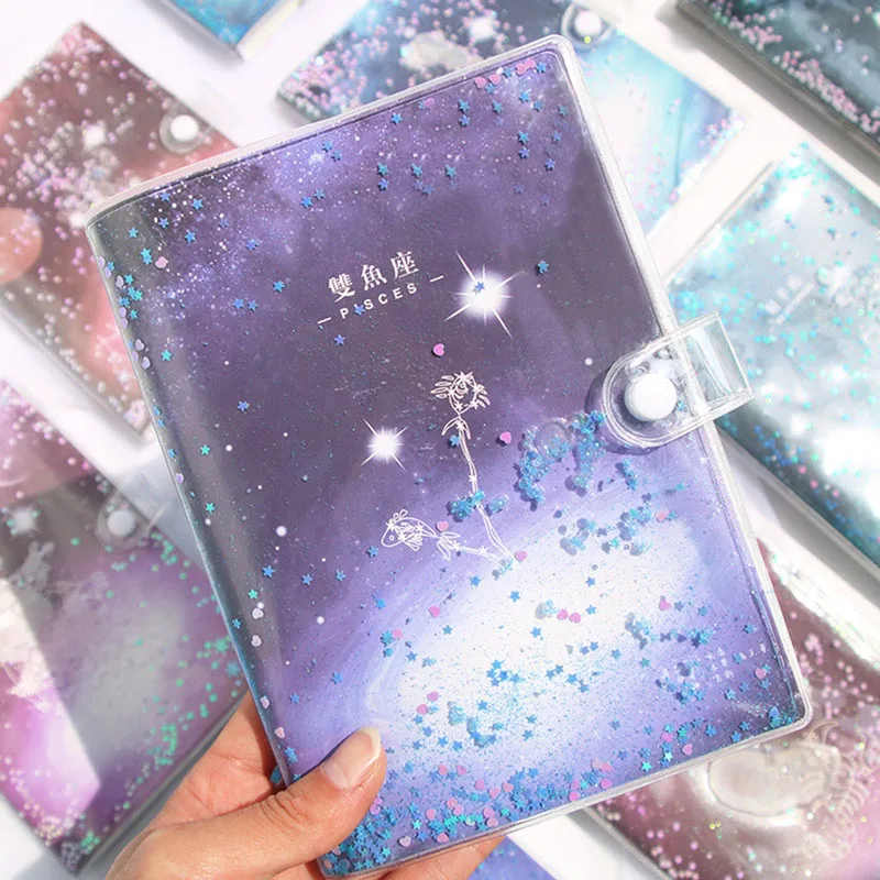 

Twelve Constellation Dream Transparent PVC Quicksand A6 Plastic Sleeve Hand Account Student Diary Notebook Office Supplies