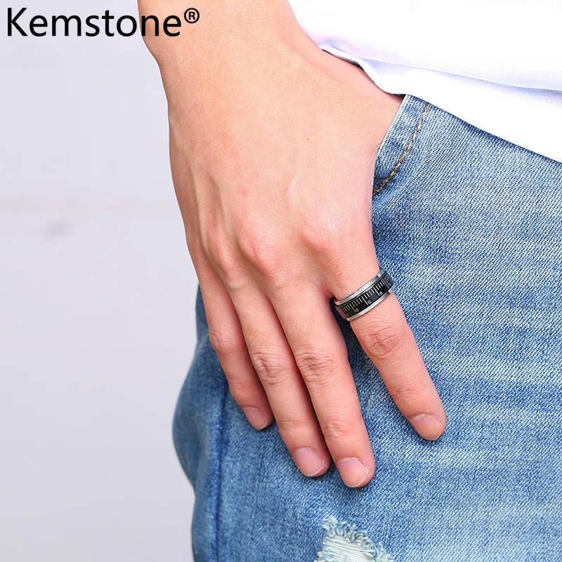 Kemstone креативные ювелирные изделия 8 мм нержавеющая сталь черная линейка