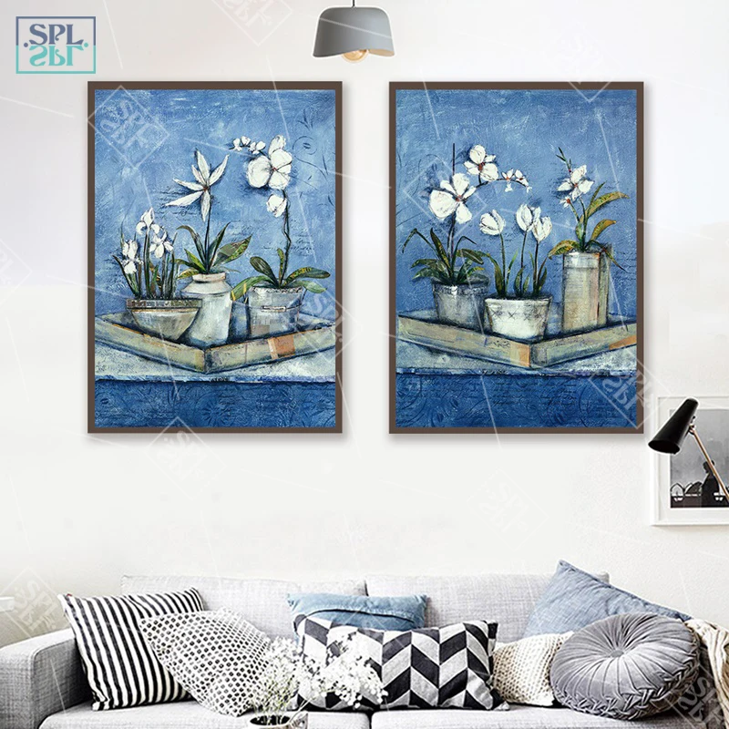 Скандинавские цветы и растения холст Настенная картина винтажный домашний декор