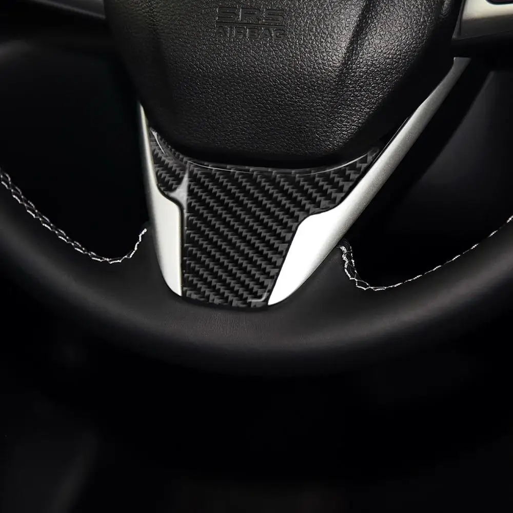 Реальные углеродного волокна для Honda Civic 2016 2019 3 шт. интерьер автомобиля рулевое