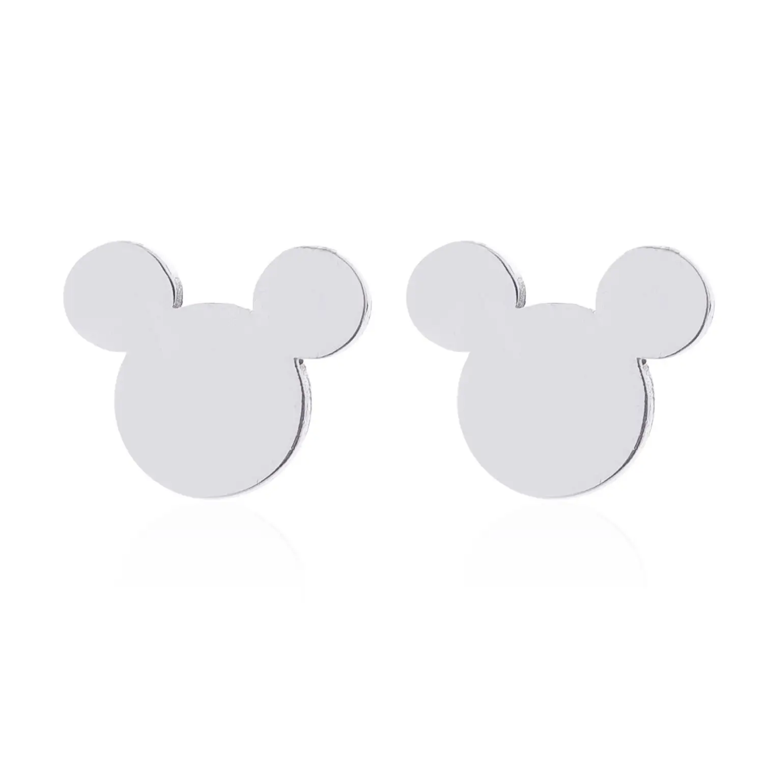 steel earrings Yiustar Грация серьги «Микки Маус» крошечные Микки серьги для женщин девочек детей детские серьги-гвоздики мини мультфильм Ювелирные изделия Подарки - Metal Color: steel earrings