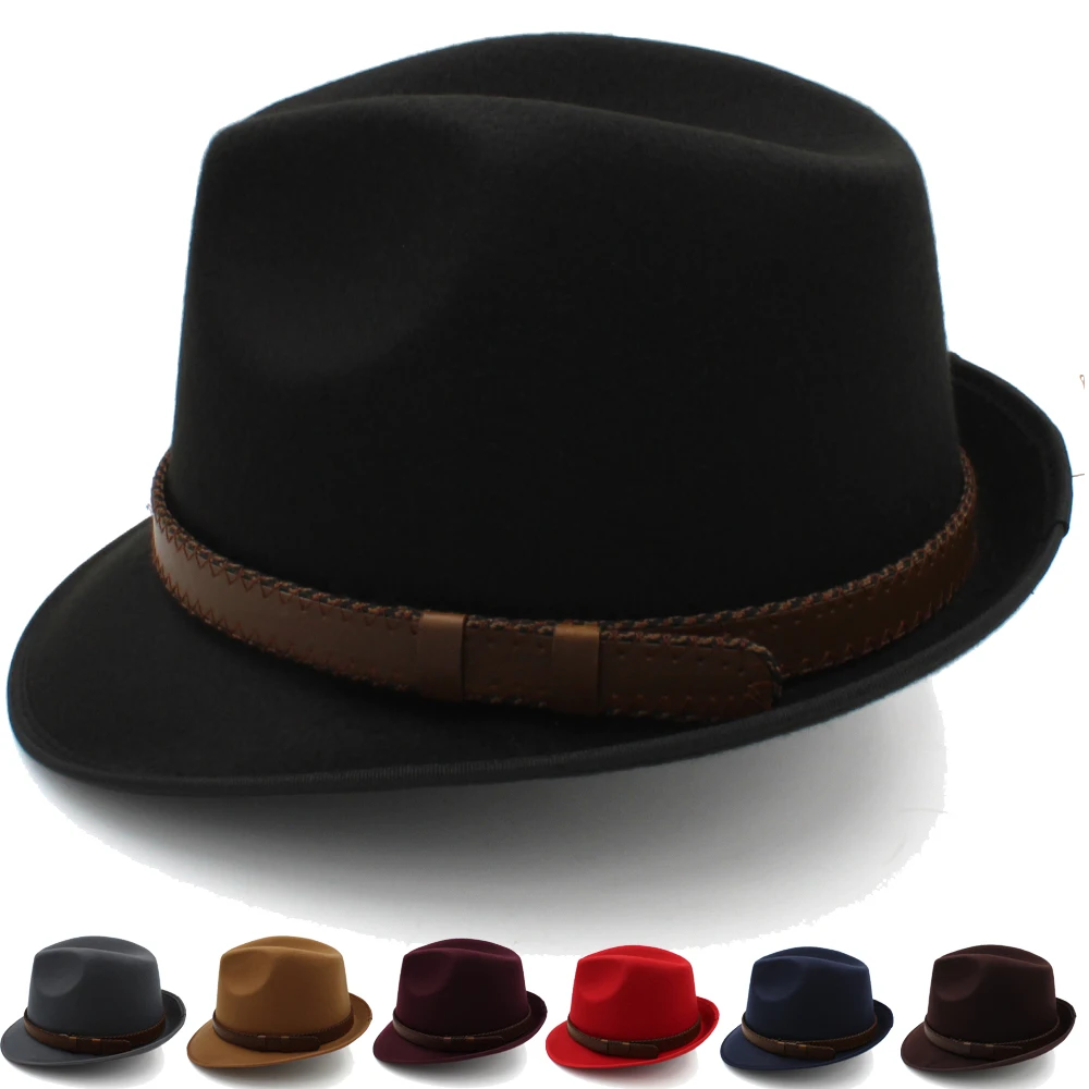 

Men Women Fedora Hats Trilby Caps Jazz Sunhat Classical Retro Party Street Style Outdoor Travel Winter Size US 7 1/8 UK M