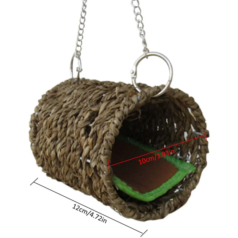 

2PCS Parroty Tunnel Toy Pet Interactive Birds Toys Rattan Cage Pendant Home Ornament With Double Door For Hamsters Parrots