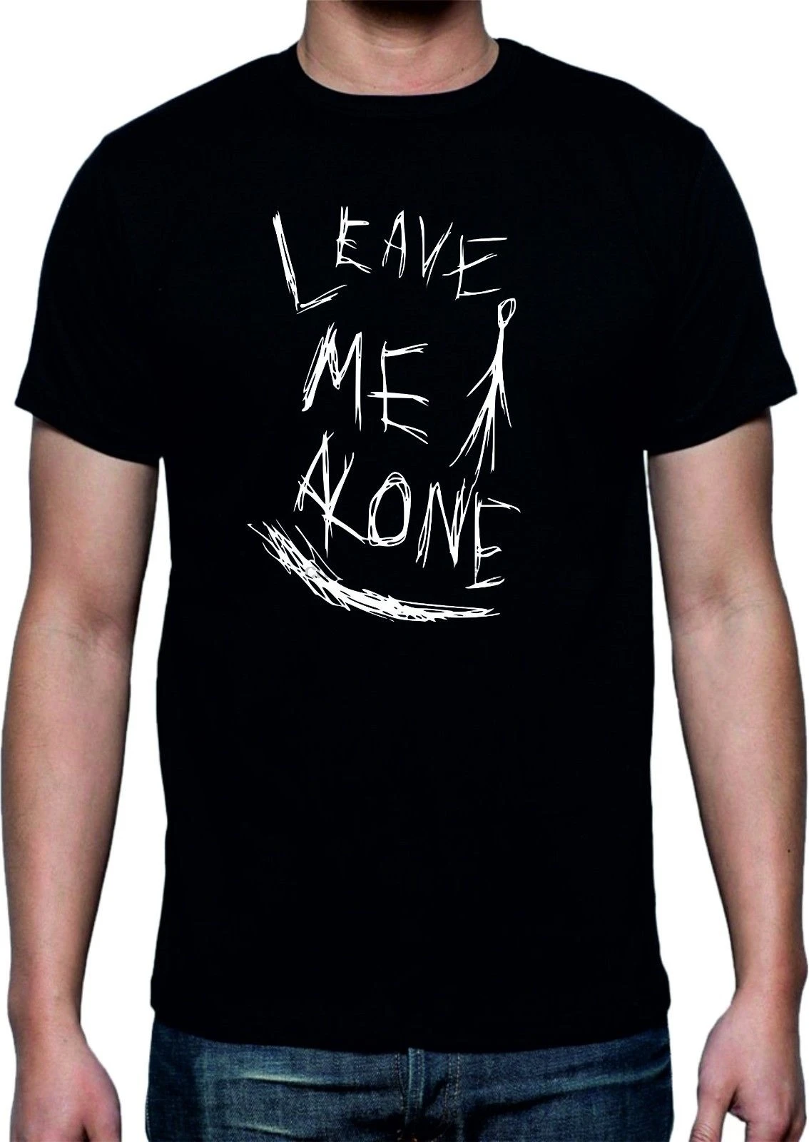 

Slenderman T Shirt Leave Me Alone Creepypasta Various Sizes Colours