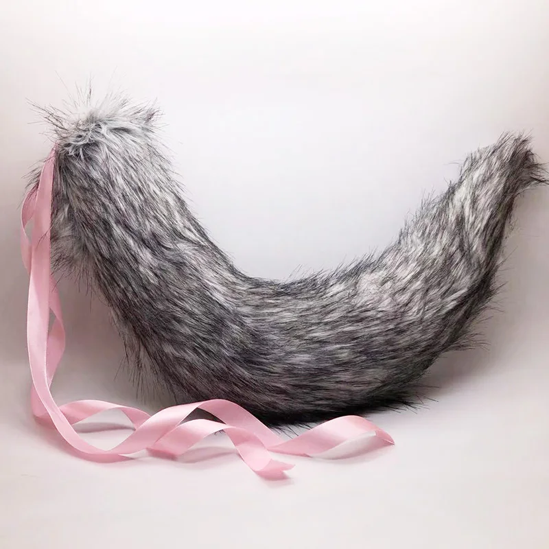 Tail 65cm Комикс косплей реквизит все-матч плюшевые полный Gra'y лиса волк хвост уха - Цвет: Tail 65cm