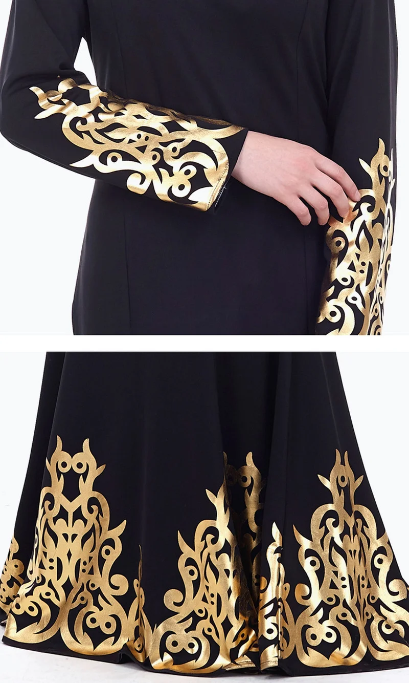 Турецкий мусульманский аппликации Абаи платье Для женщин Slim Fit с русалочкой