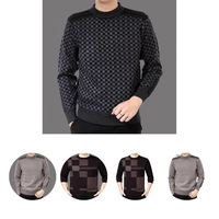 stylish pullover sweater all matched comfy plaid pattern warm knitted sweater men sweater sweater jumper