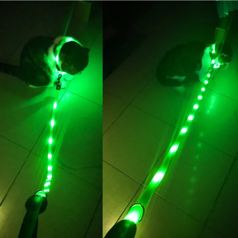 

Adjustable Pet Durable Light Traction Rope USB Charging Collar Can Be Recycled Using LED Lights Walk Dog Collar Traction Rope
