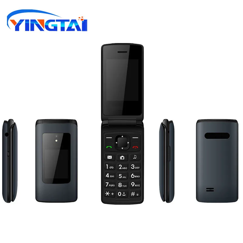 Дешевый телефон раскладушка YINGTAI T30 с двумя экранами для пожилых людей SIM картами