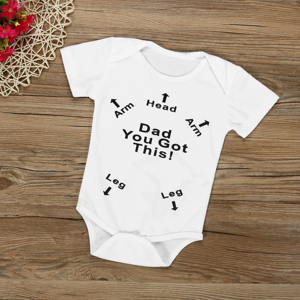 

Funny Baby Newborn Clothes Baby Boys Girls Cotton Letter Print Jumpsuit Outfits Infant Clothing newborn ropa комплек одежд