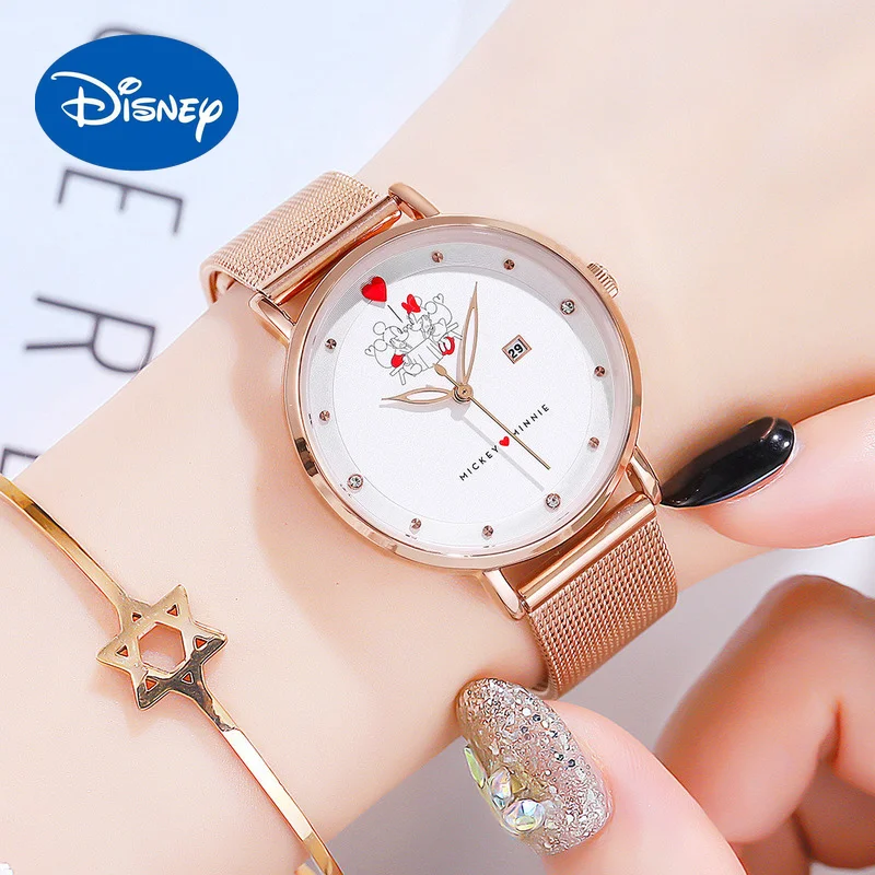 

2021Disney Women's smart digital lover ladies luxury Couple quartz watches Bracelet Handcuffs gift