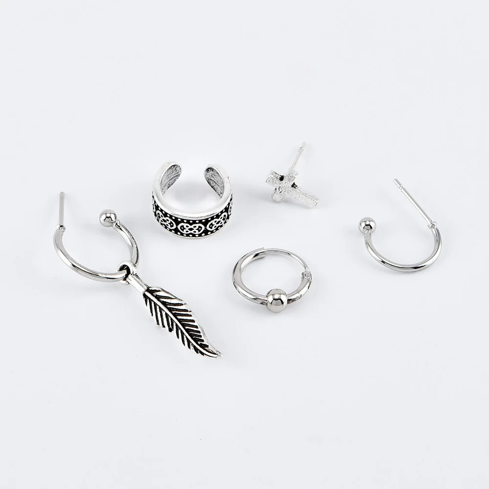 

femininos estilo punk, joia com fecho e folhas cruzadas, combinando