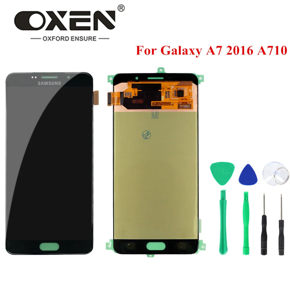 OXEN 5,5 ''ЖК-дисплей для Samsung Galaxy A7 A710 A710F lcd кодирующий преобразователь сенсорного экрана в сборе Замена протестированный+ Инструменты