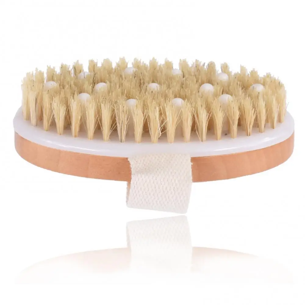 

Wooden Soft Beads Bristles Bath Brush Cleaning Massage Scrubber Body Skin Care