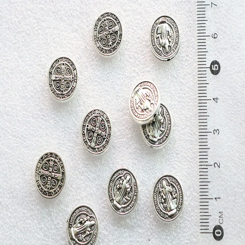 Святой с крыльями ангела отверстие бисера медаль святой Бенедикт шарик