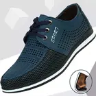 Мужские повседневные туфли из лакированной кожи, роскошные Брендовые мужские уличные Мокасины 2021, дышащие черные туфли на шнуровке для вождения, большие размеры 39-44