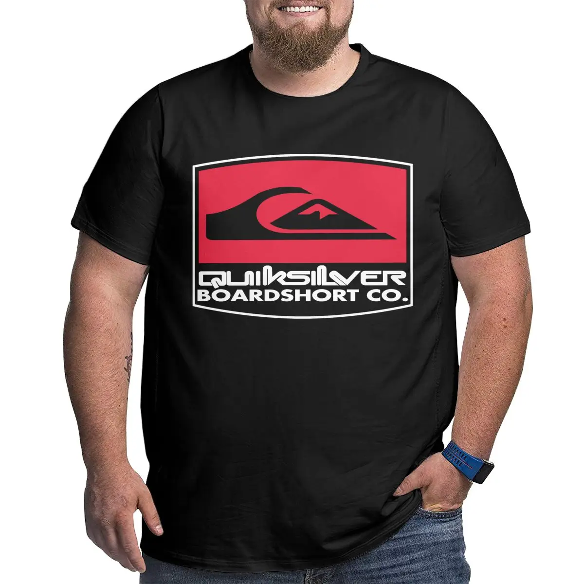 

Quiksilver Boardshort Red White Logo T-shirt Brand Loose Summer Half-sleeved Trend Streetwear Oversized t-shirt 6xl 5xl