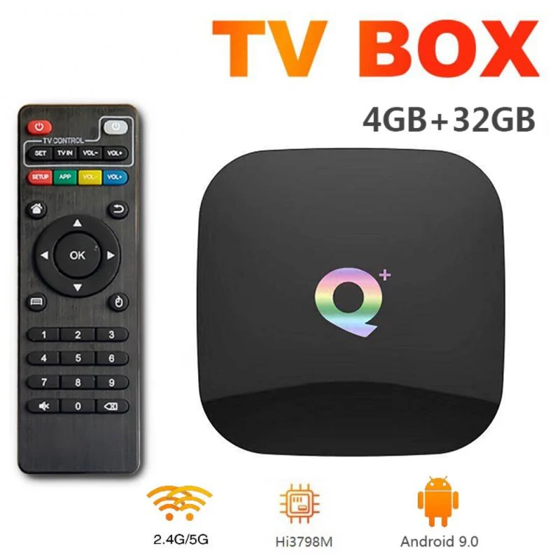 

Q+PLUS Allwinner H6 Smart TV Box Android 9.0 4G 32GB 6K Youtube Wifi BT Media Player Q+PLUS TVBOX Set Top Box 4G 32GB