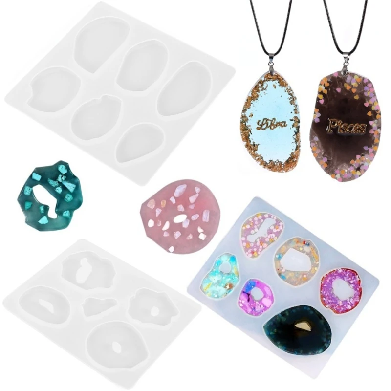 

Crafts Jewelry Finding Crystal Epoxy Resin Mold Necklace Pendant Silicone Mould J60E
