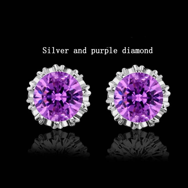 Женские посеребренные серьги-гвоздики с короной из циркона ювелирные изделия в