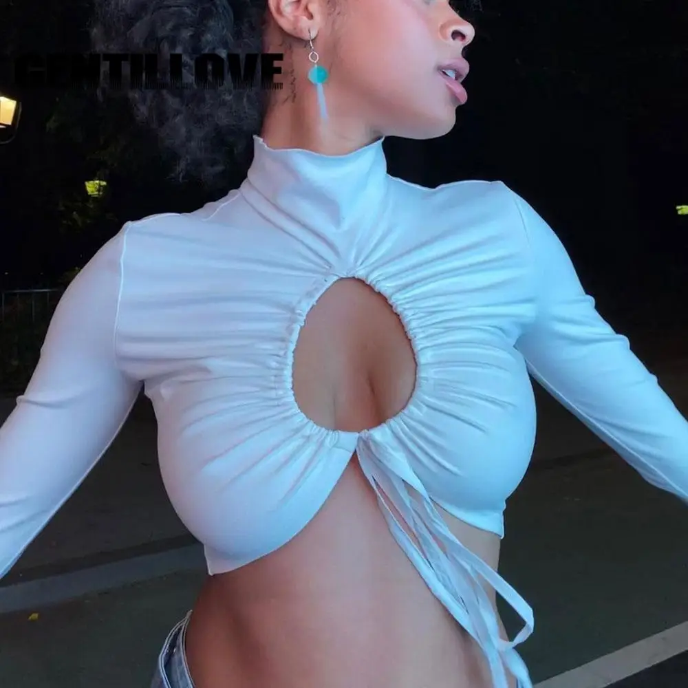 2021 Сексуальная женская футболка с вырезами плиссированные Женские топы со