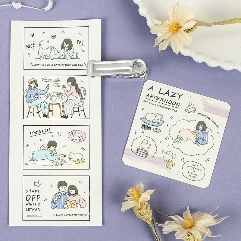 Наклейки дневник солевые персонажи винтажные Декоративные Васи наклейки