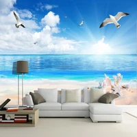custom photo wall wallpaper 3d beach seashell seascape murals living room tv sofa paper for papel de parede fresco for bedroom