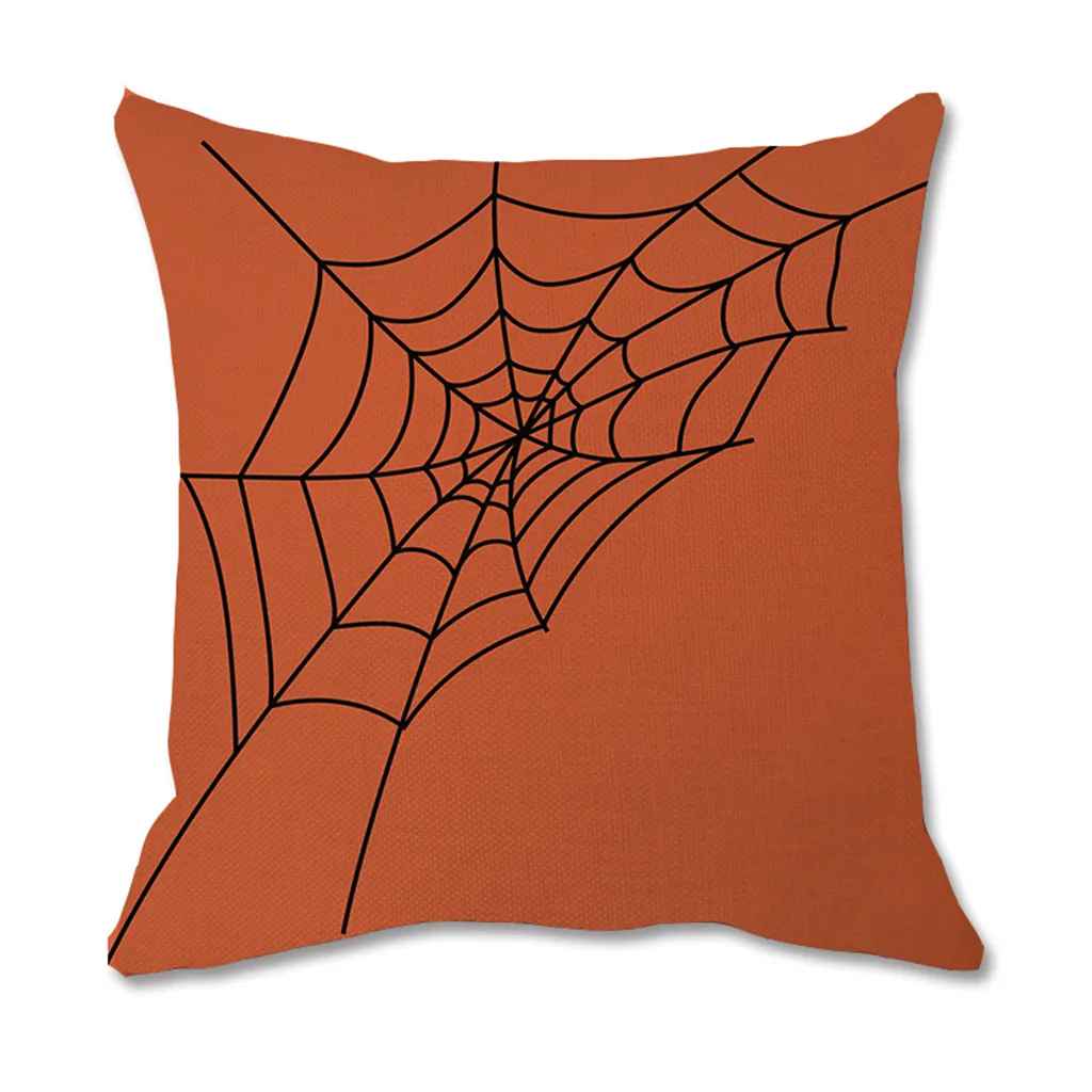Декоративные наволочки для подушек на Хэллоуин из мягкого натурального льна с узором паутины паука для домашнего декора на диване 729 руб.