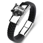 Мужской плетеный браслет из нержавеющей стали, в стиле панк-рок, P122