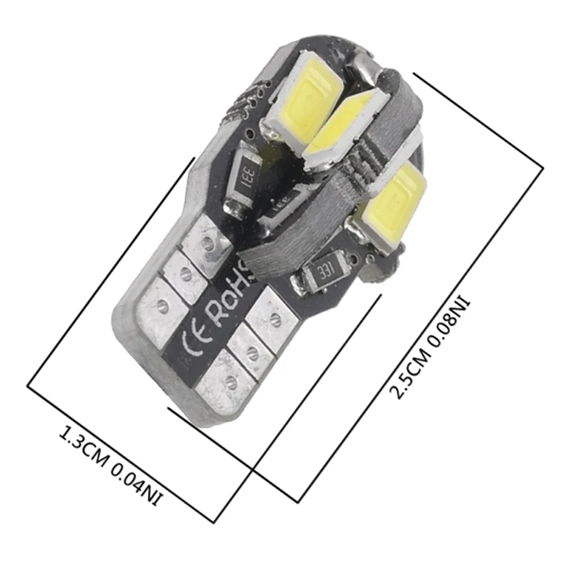 

10PCS Canbus T10 194 168 W5W 5730 8 LED SMD White Car Side Wedge Light Lamp