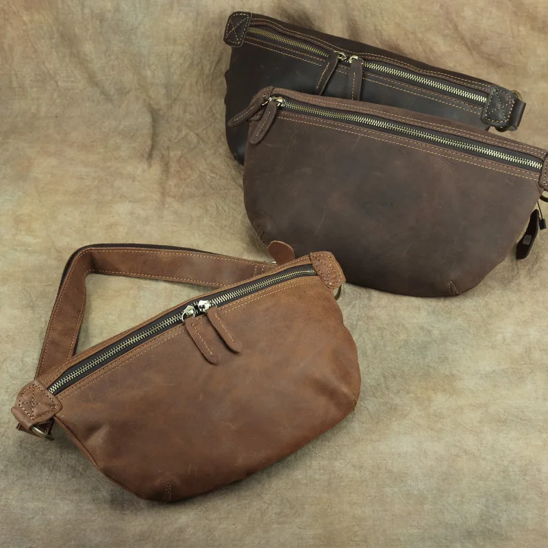 Повседневная мужская сумка мессенджер из натуральной кожи на лямках через плечо