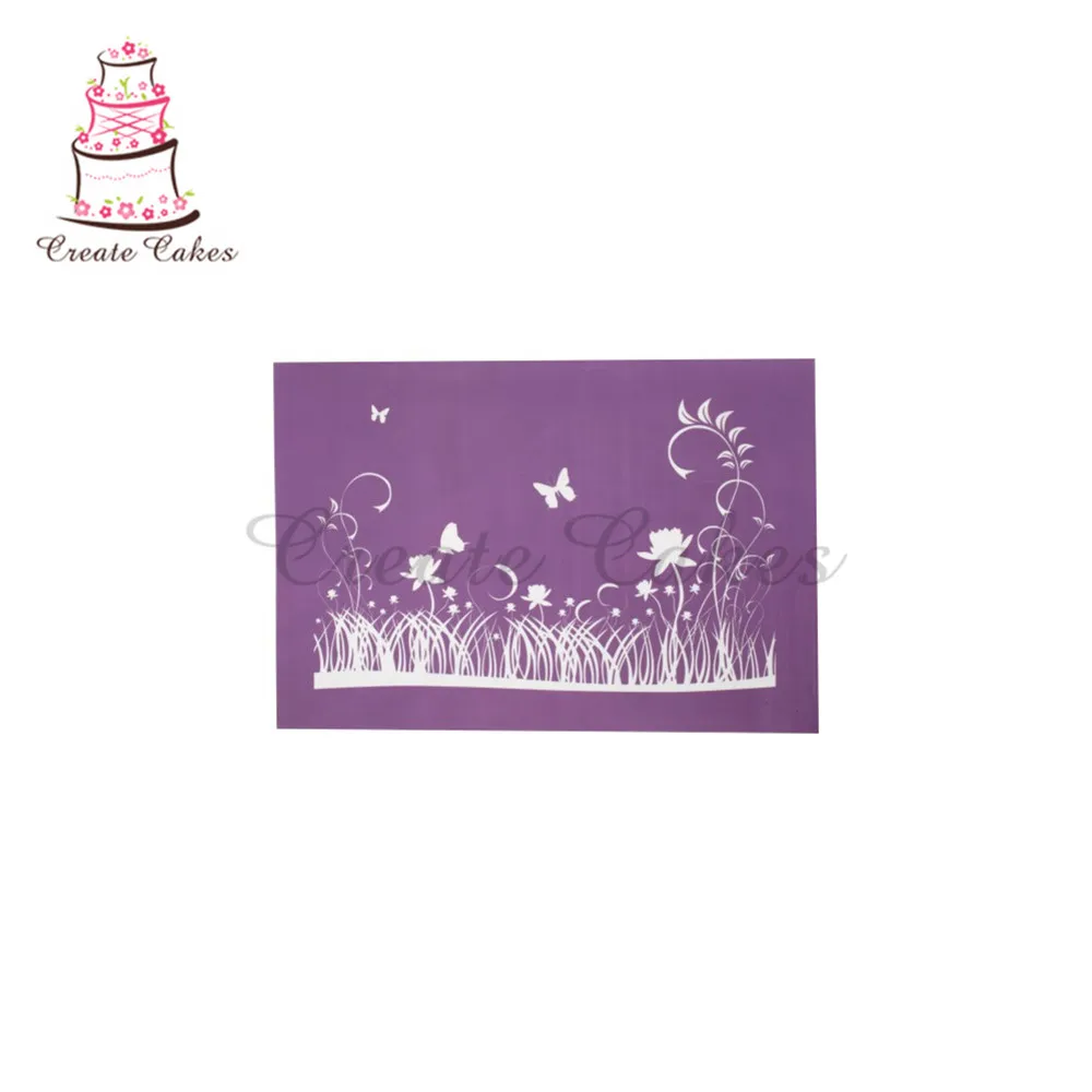 Бабочки летающие и травяные трафареты для торта дизайнерские помадки новый