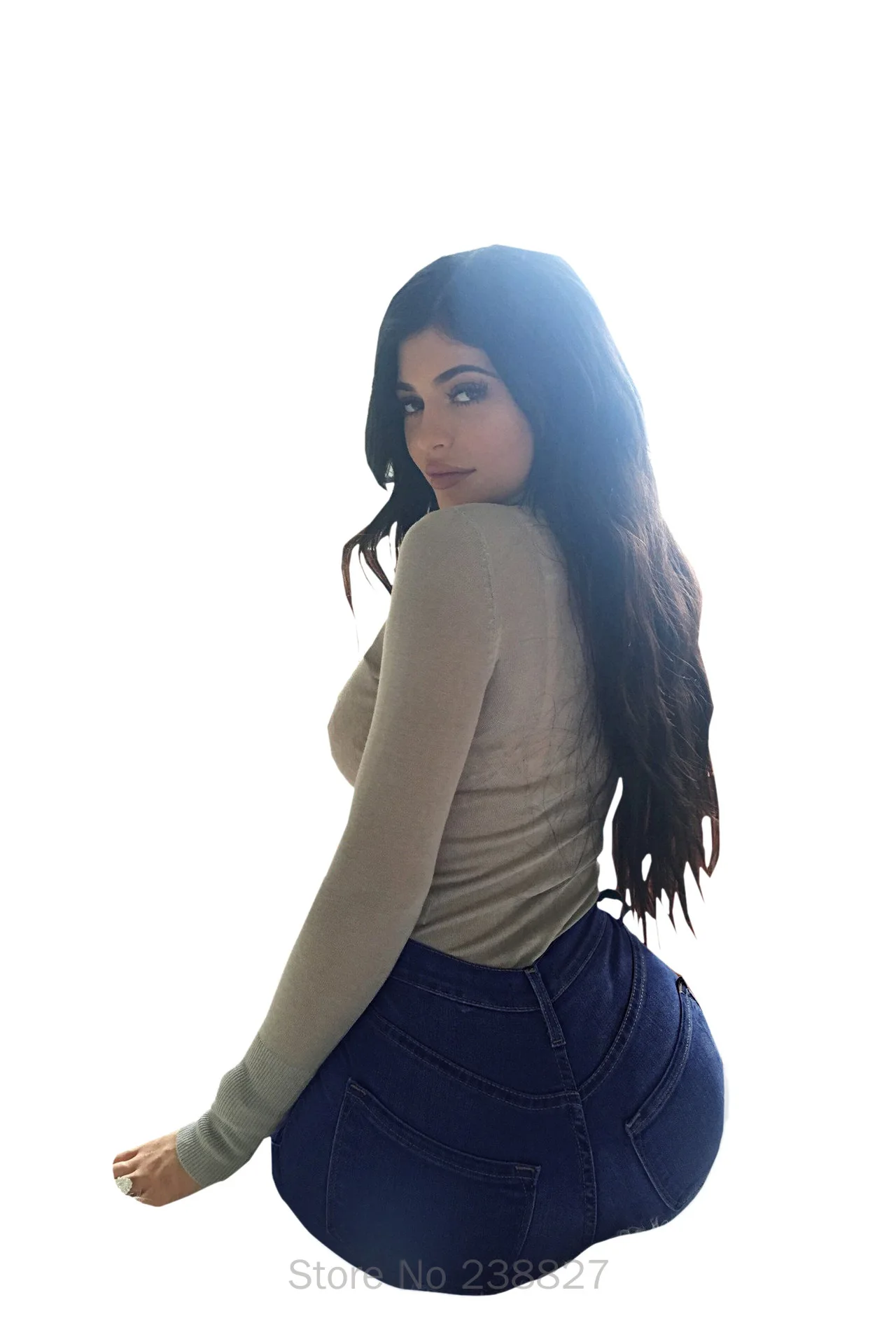 

XinHuaEase Women's Demin Jeans Pencil Leggings Pluse Size Fashion Versatile Elastic High Waist Woman Pants Female Trousers Mom