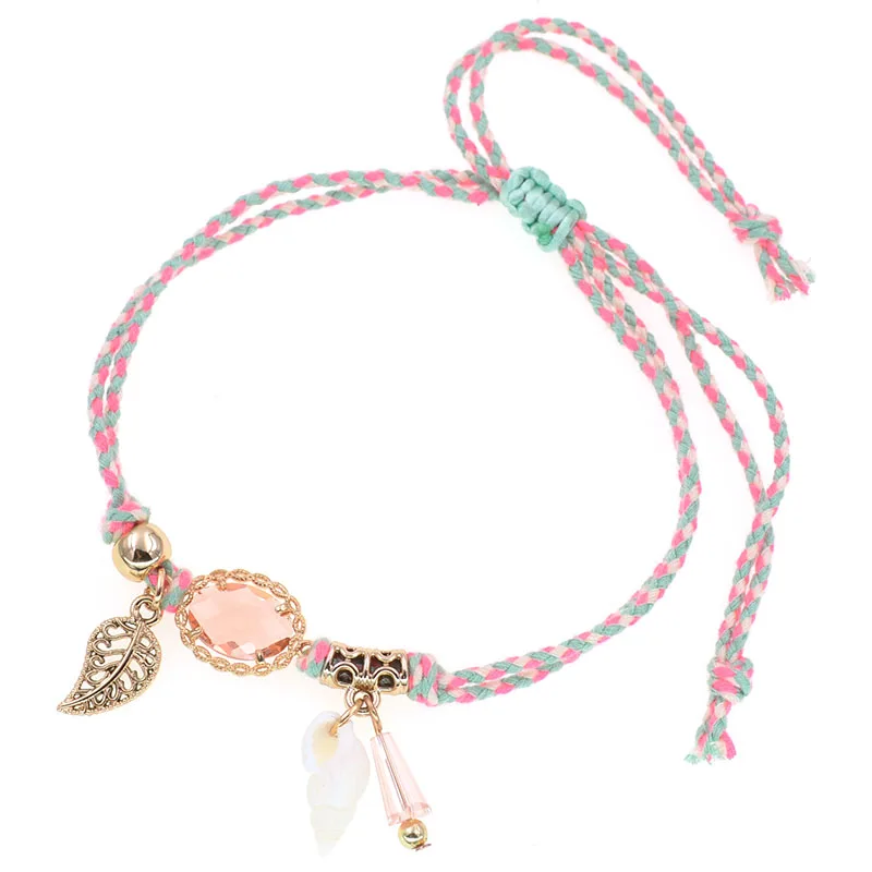 WELLMORE ручной работы богемный браслет на лодыжку цепочка-браслет в виде веревки