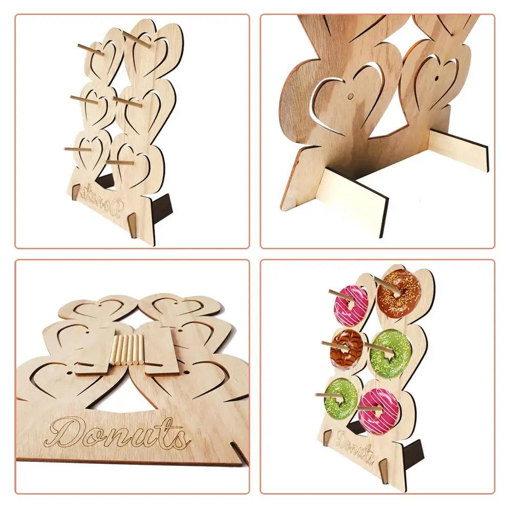 FENGRISE деревянная настенная подставка для пончиков настольные украшения свадьбы