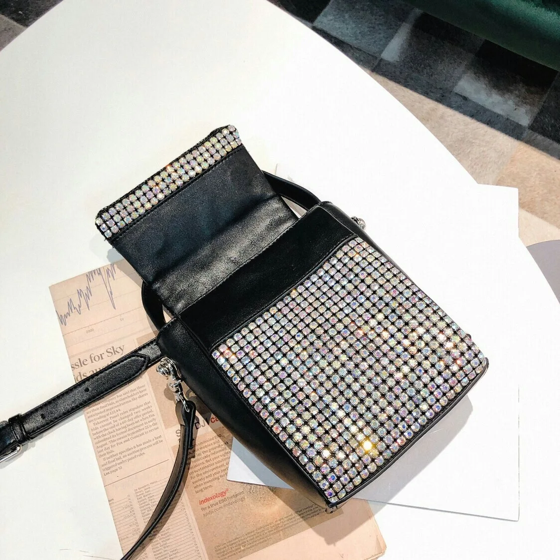 BXX Sac/ модные роскошные сумки женские дизайнерские стразы половина крышки маленький квадратный карман сумка через плечо ZC880