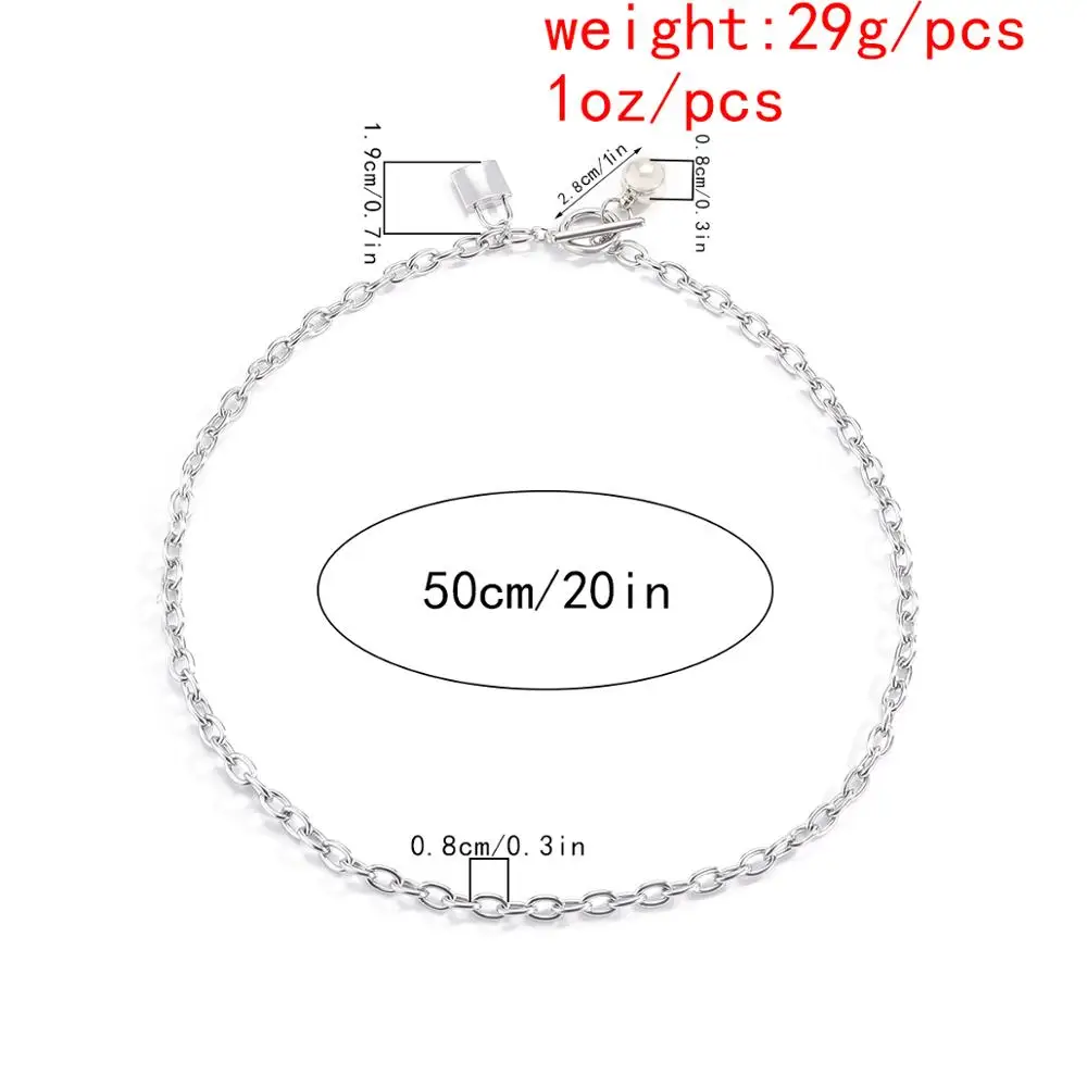 

Lacteo Neo Gothic Stainless Steel Lock Pendant Necklace Jewelry for Women Street Punk Round Ball Clavicle Chain Choker Necklace