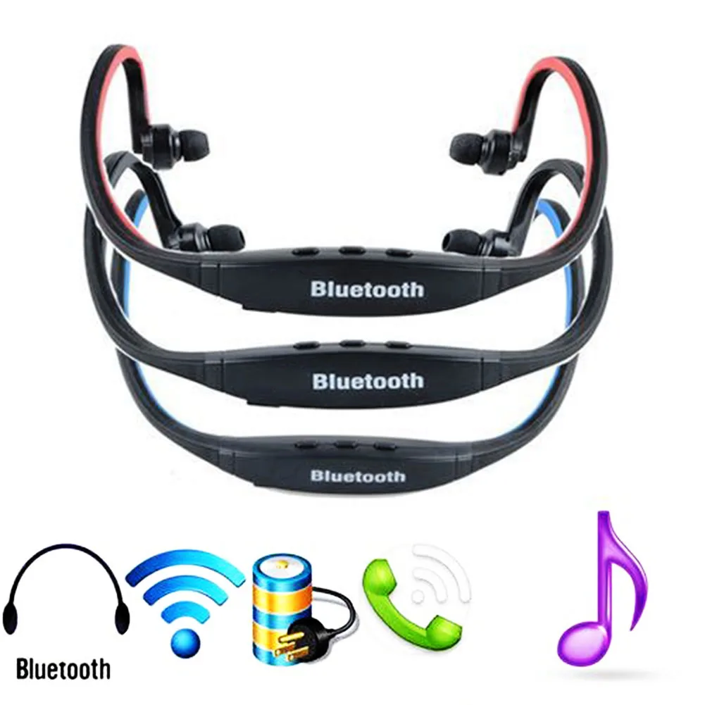 S9 Беспроводные спортивные Bluetooth совместимые наушники с поддержкой TF/SD карты