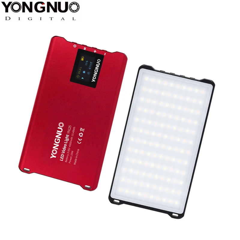 

YONGNUO YN125 Mini LED Fill Light 3200-5600K Photography Lamp Built-in Battery for Video Selfie Taking Photo Live Webcast VLOG