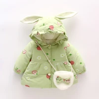 infant baby girls coat new winter baby outerwear rabbit hooded infant baby clothes toddler baby girls coat 1 3 years kids jacket