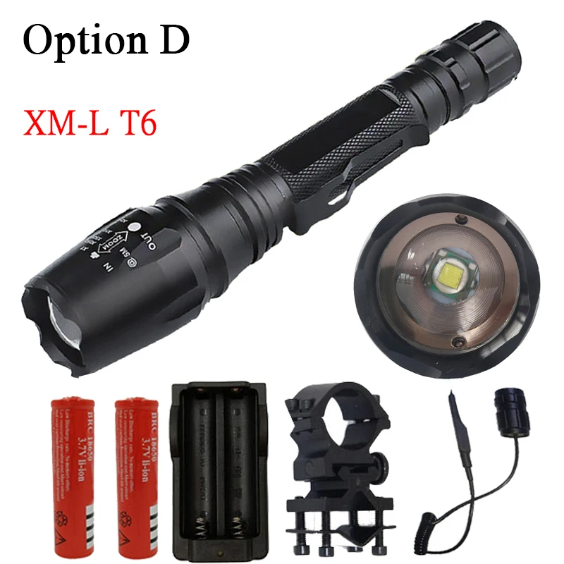 Option D Z20Litwod V5 CREE XM-L T6 светодиодный фонарь, масштабируемый светодиодный фонарь для 2x18650 батарей, алюминиевый светодиодный фонарь для велосипеда, тактический - Испускаемый цвет: Option D