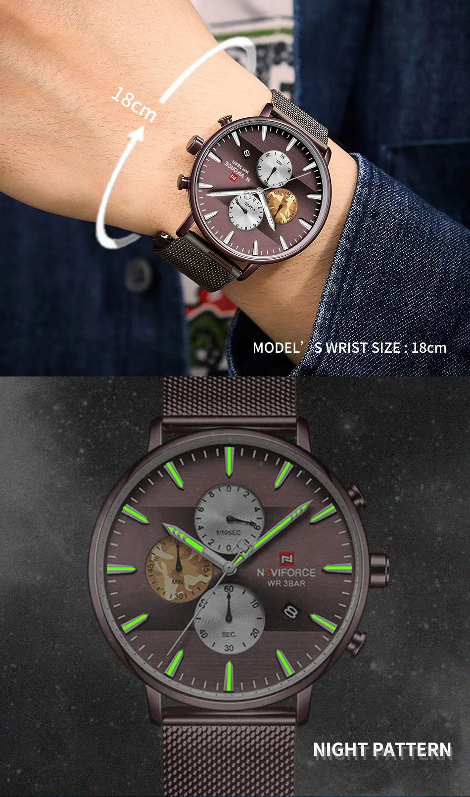 NAVIFORCE, мужские часы, лучший бренд, модные, Роскошные, нержавеющая сталь, хронограф, спортивные, водонепроницаемые, кварцевые, мужские часы, Relogio Masculino