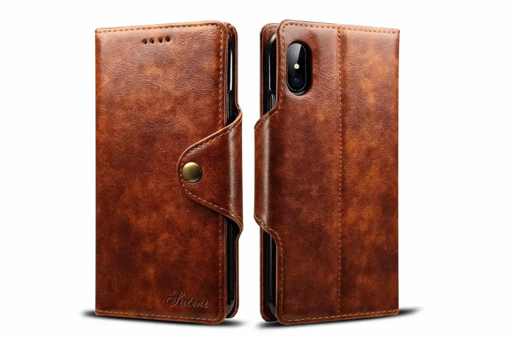 

Leather Flip Case For iPhone 8 7 Plus X XS Phone Back Case Wallet Cover case